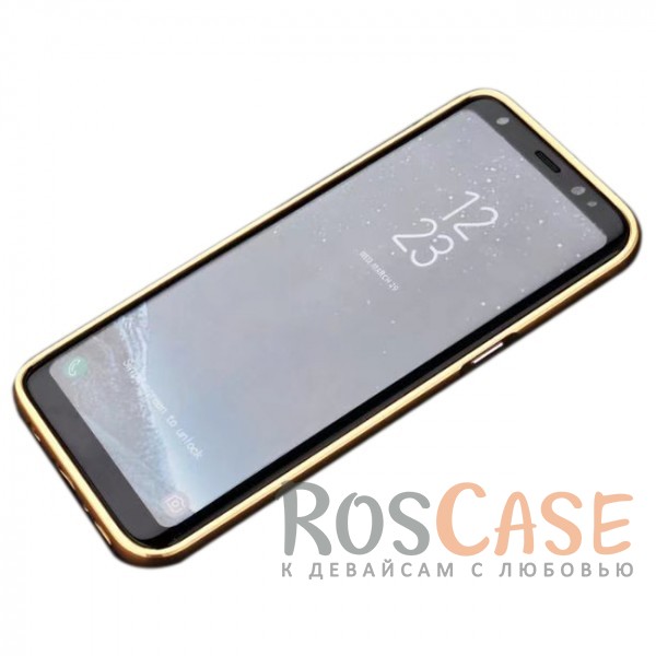 Изображение Золотой Металлический чехол бампер для Samsung G955 Galaxy S8 Plus с зеркальной вставкой