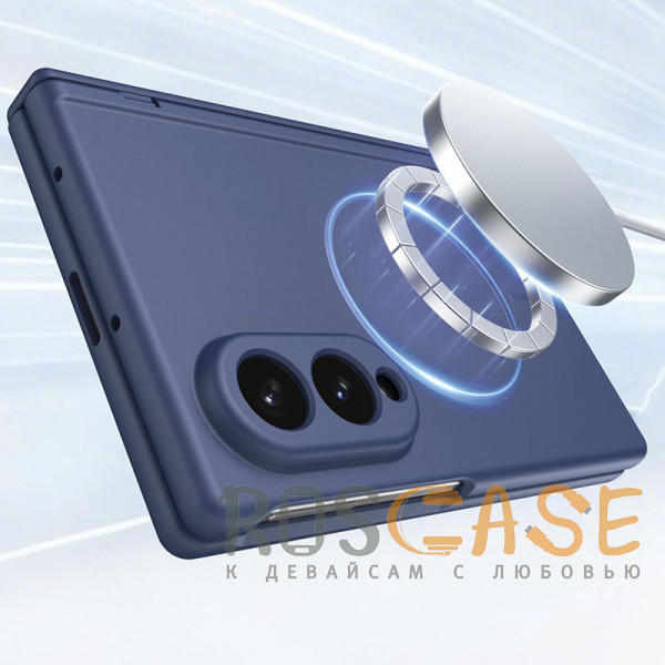 Фотография Темно-синий Чехол 3D с Magsafe и внешним стеклом для Samsung Galaxy Z Fold 8