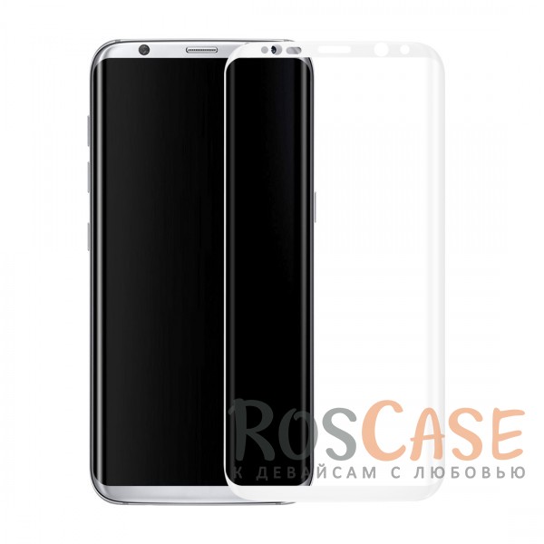 Фото Белый Ударопрочное стекло Devia с полной защитой экрана и цветной рамкой по краям для Samsung G955 Galaxy S8 Plus
