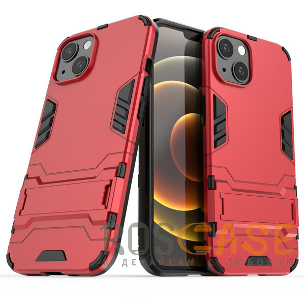 Фотография Красный Transformer | Противоударный чехол-подставка для iPhone 13 с мощной защитой корпуса