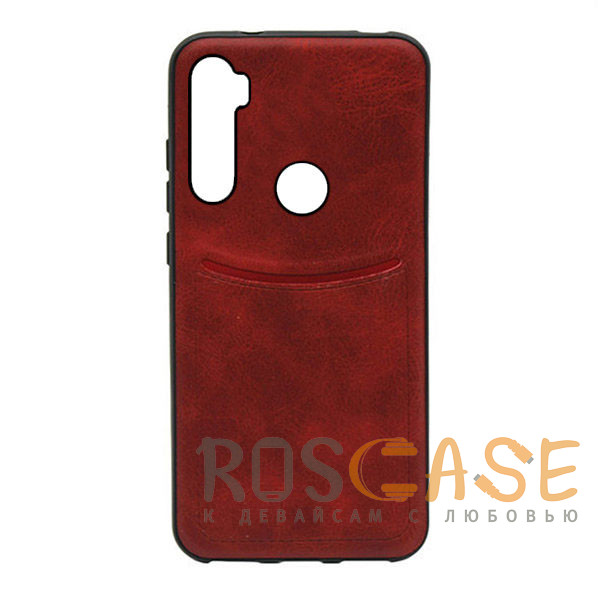 Фото Красный ILEVEL | Чехол с кожаным покрытием и карманом для Xiaomi Redmi Note 8T