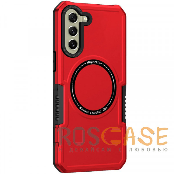 Фото Красный Magnetic Armor | Противоударный чехол с поддержкой MagSafe для Samsung Galaxy S21 FE