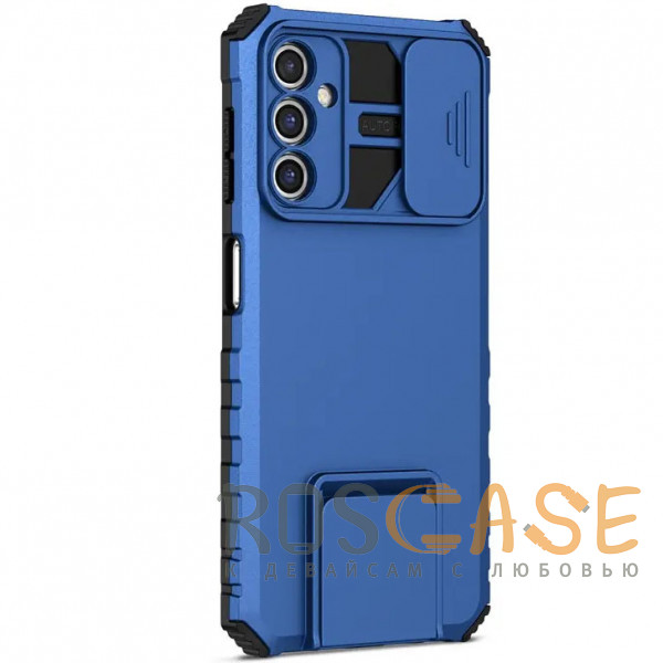 Изображение Синий CamShield Holder | Противоударный чехол-подставка для Samsung Galaxy A24 с защитой камеры