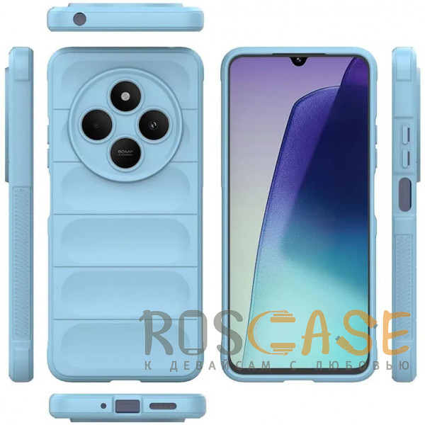 Фото Голубой Flex Silicone | Противоударный чехол для Xiaomi Redmi 14C 4G / Poco C75 4G / Redmi A4 5G с защитой камеры и микрофиброй