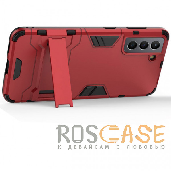 Изображение Красный Transformer | Противоударный чехол-подставка для Samsung Galaxy S21 с мощной защитой корпуса