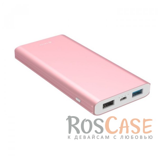 Изображение Розовый Портативное зарядное устройство 10000mAh 2 USB с функцией быстрой зарядки и кабелем в комплекте