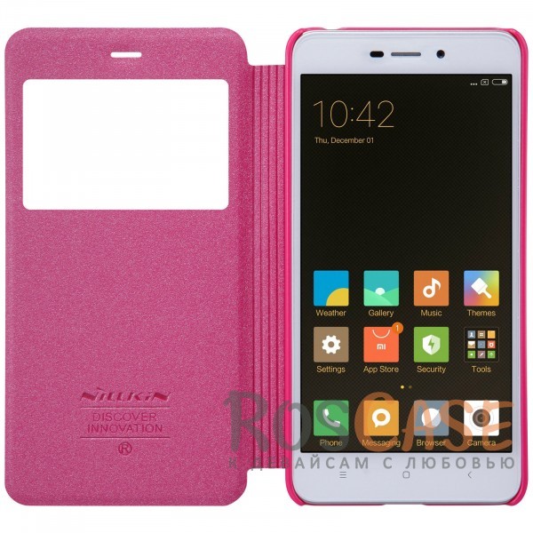 Фото Розовый Nillkin Sparkle | Чехол-книжка с окошком для Xiaomi Redmi 4a