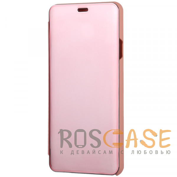 Фото Розовый / Rose Gold Чехол-книжка RosCase с дизайном Clear View для Samsung Galaxy A40