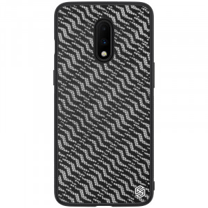 Nillkin Twinkle Silvery | Чехол с текстурной тканевой вставкой для OnePlus 7