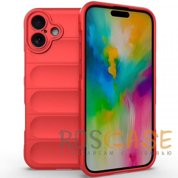 Фото Красный Flex Silicone | Противоударный чехол для iPhone 16 Plus с защитой камеры и микрофиброй