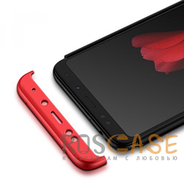 Фотография Черный / Красный GKK LikGus 360° | Двухсторонний чехол для Xiaomi Redmi 5 Plus / Redmi Note 5 (1 Camera) с защитными вставками