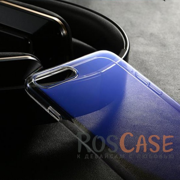 Фото Фиолетовый Блестящая прозрачная накладка Baseus Glaze Ultrathin из тонкого пластика с бензиновым отливом и градиентной расцветкой для Apple iPhone 7 plus / 8 plus (5.5")