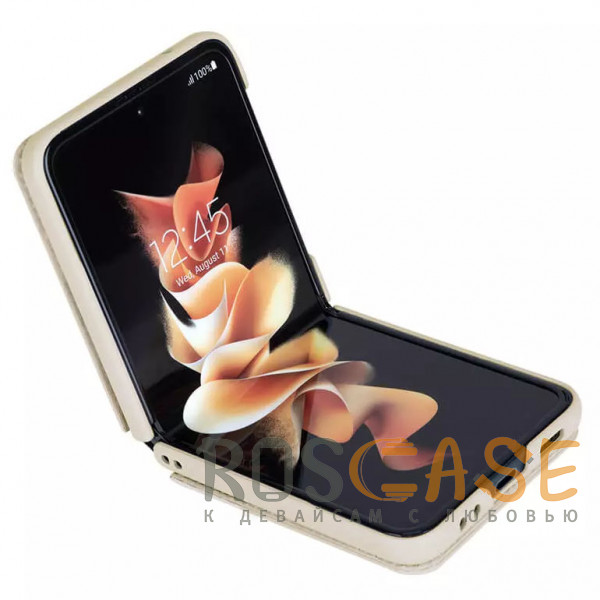Фото Золотой Nillkin Qin Vegan | Чехол-книжка из Premium экокожи для Samsung Galaxy Z Flip 4