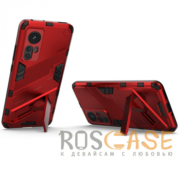 Изображение Красный Megatron | Противоударный чехол-подставка для Xiaomi Mi 12 Pro / 12S Pro с защитой камеры