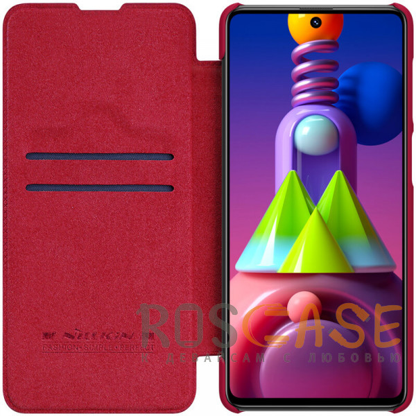 Изображение Красный Nillkin Qin | Чехол-книжка из Premium экокожи для Samsung Galaxy M51