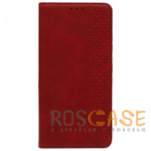Фотография Красный Business Wallet | Кожаный чехол книжка с визитницей для Realme C21Y / C25Y / C21
