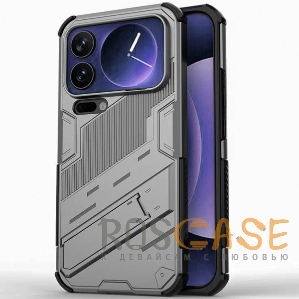 Фото Серый Megatron | Противоударный чехол-подставка для Xiaomi Mi 17 Pro Max 5G с защитой камеры