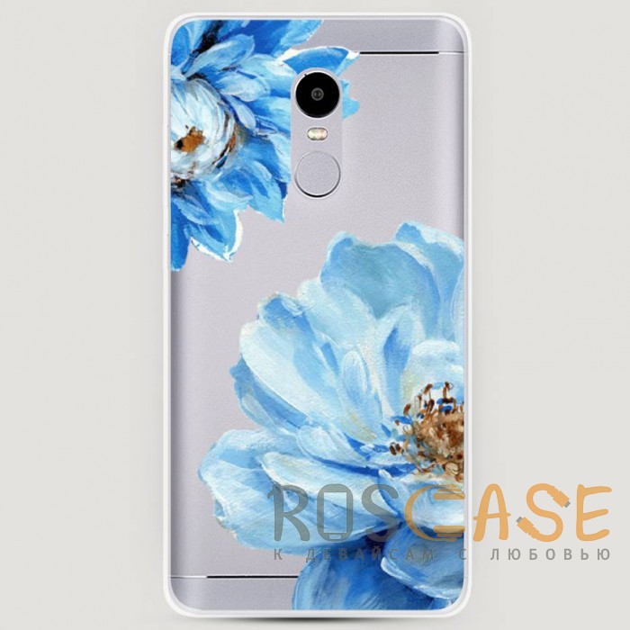 Фото RosCase | Силиконовый чехол Голубые клематисы на Xiaomi Redmi Note 4X / Note 4 (Snapdragon)