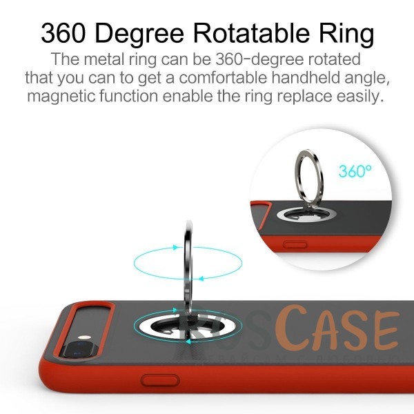 Фотография Красный / Red Rock Ring Holder Case M2 | Чехол для Apple iPhone 7 plus / 8 plus (5.5") с удобным кольцом-подставкой на 360