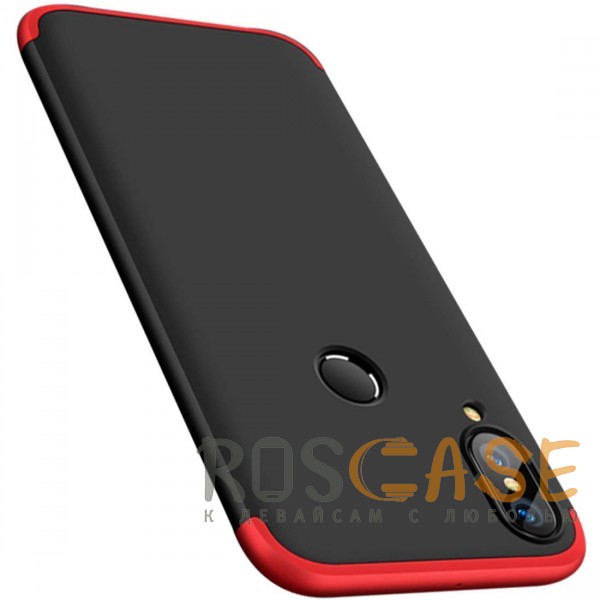 Фотография Черный / Красный GKK LikGus 360° | Двухсторонний чехол для Huawei P Smart+ (nova 3i) с защитными вставками