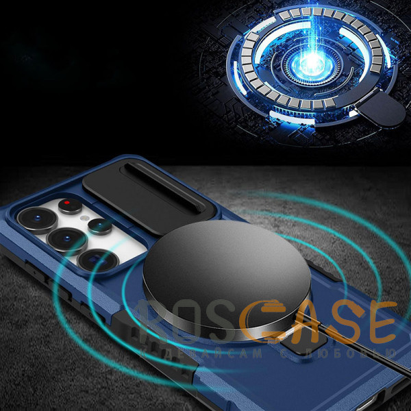 Фотография Темно-синий CamShield MagSafe | Противоударный чехол для Samsung Galaxy S25 Ultra со шторкой для камеры