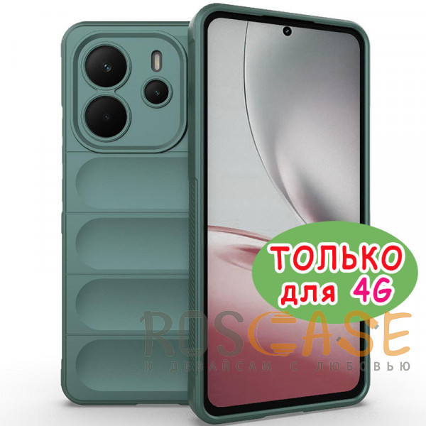 Фото Зеленый Flex Silicone | Противоударный чехол для Xiaomi Redmi Note 14 4G с защитой камеры и микрофиброй