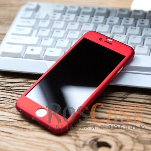 Фотография Красный iPaky 360° | Комплект чехол + стекло для Apple iPhone 6/6s (4.7") (полная защита корпуса и экрана)