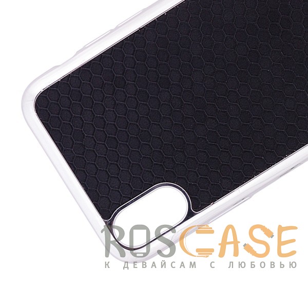 Фотография Черный Фактурный силиконовый чехол для iPhone X / XS с глянцевой окантовкой