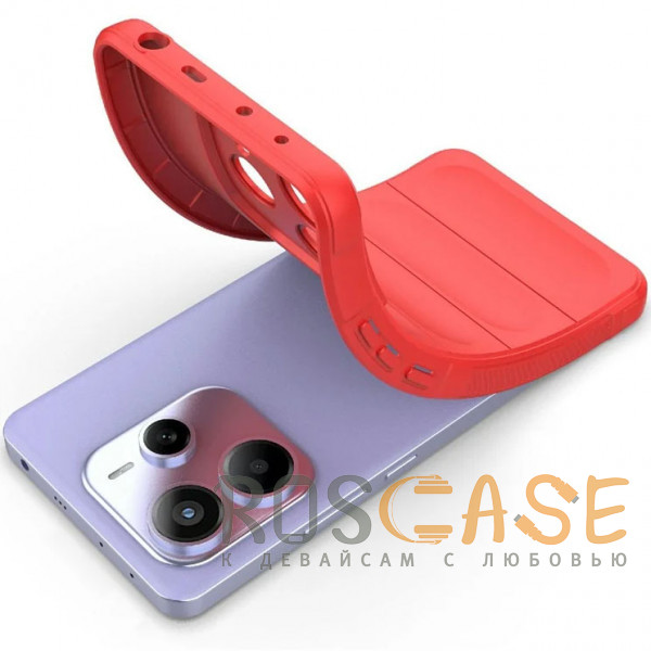 Фотография Красный Flex Silicone | Противоударный чехол для Xiaomi Redmi Note 14 4G с защитой камеры и микрофиброй