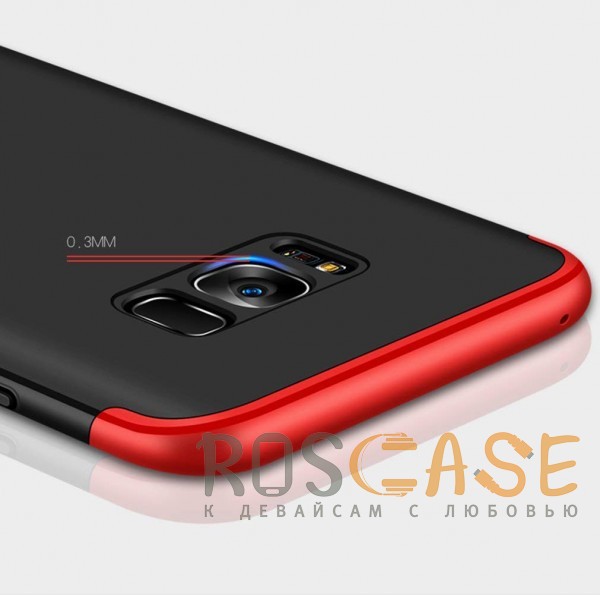 Фотография Черный / Красный GKK LikGus 360° | Двухсторонний чехол для Samsung G955 Galaxy S8 Plus с защитными вставками