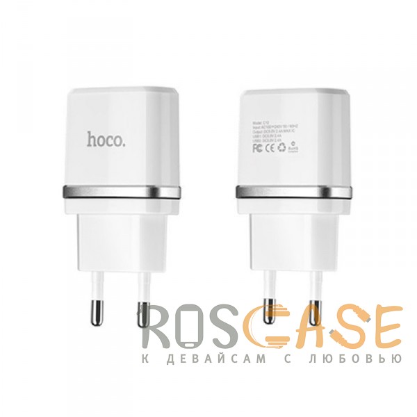 Изображение Белый Сетевое зарядное устройство HOCO C11 1USB 1A + кабель Micro USB 