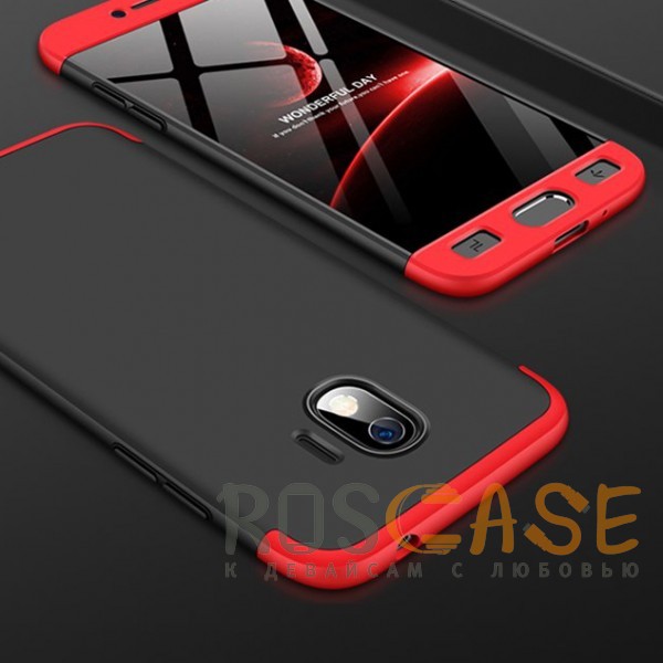 Фотография Черный / Красный GKK LikGus 360° | Двухсторонний чехол для Samsung J250F Galaxy J2 Pro (2018) с защитными вставками