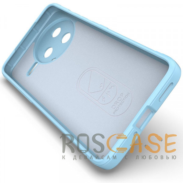 Изображение Голубой Flex Silicone | Противоударный чехол для Xiaomi Poco F7 Pro / Redmi K80 с защитой камеры и микрофиброй