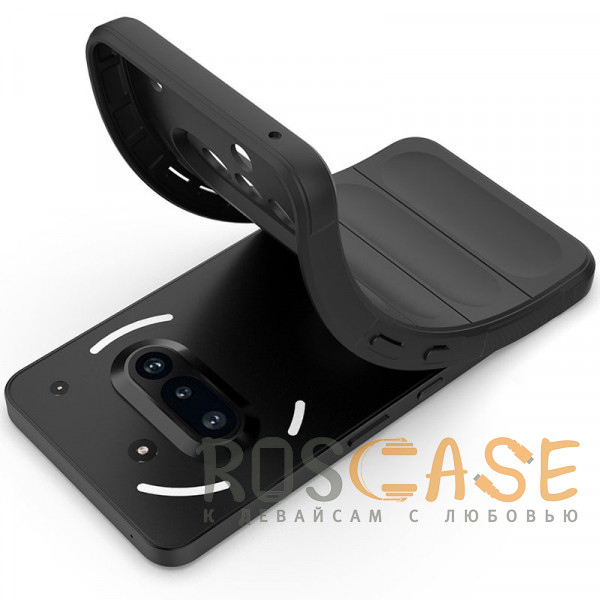 Фотография Черный Flex Silicone | Противоударный чехол для Nothing Phone 3a с защитой камеры и микрофиброй