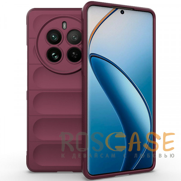 Фото Бордовый Flex Silicone | Противоударный чехол для Realme 12 Pro / 12 Pro Plus с защитой камеры и микрофиброй