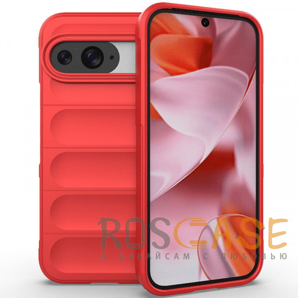 Фото Красный Flex Silicone | Противоударный чехол для Google Pixel 9 / 9 Pro с защитой камеры и микрофиброй