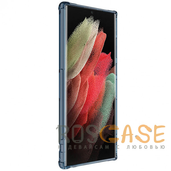 Фото Синий Nillkin Nature PRO | Прозрачный силиконовый чехол для Samsung Galaxy S22 Ultra