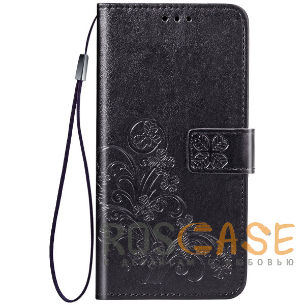 Фото Черный Чехол-книжка с узорами на магнитной застёжке для Xiaomi Poco M5 4G / Poco M4 5G