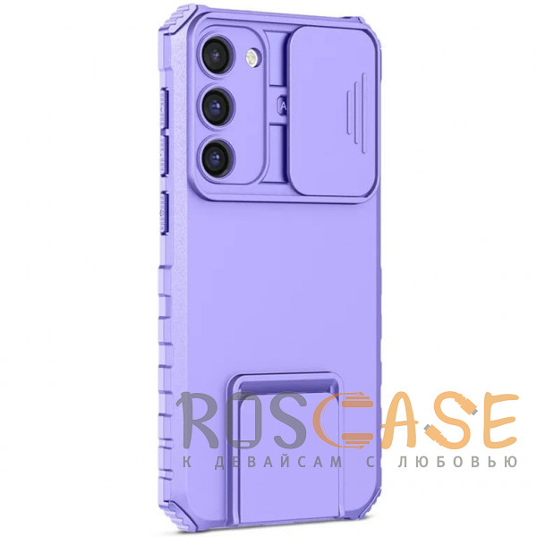 Изображение Фиолетовый CamShield Holder | Противоударный чехол-подставка для Samsung Galaxy S23 с защитой камеры