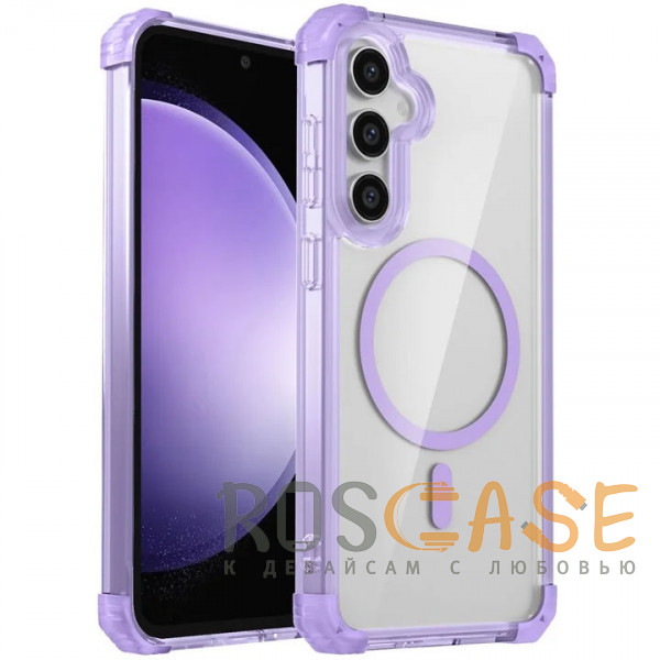 Фото Фиолетовый Nature Magnetic | Прозрачный противоударный чехол с поддержкой MagSafe для Samsung Galaxy S24 FE