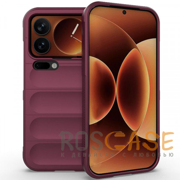 Фото Бордовый Flex Silicone | Противоударный чехол для Xiaomi Mi 17 Pro с защитой камеры и микрофиброй