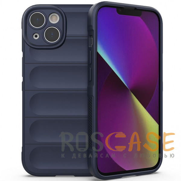 Фото Темно-синий Flex Silicone | Противоударный чехол для iPhone 14 с защитой камеры и микрофиброй