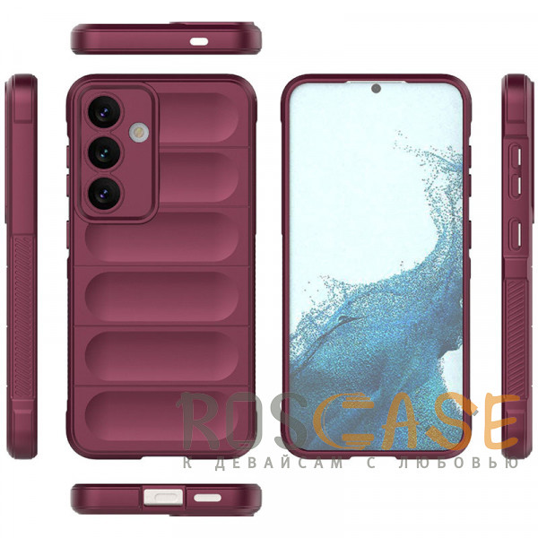 Изображение Бордовый Flex Silicone | Противоударный чехол для Samsung Galaxy S24 с защитой камеры и микрофиброй