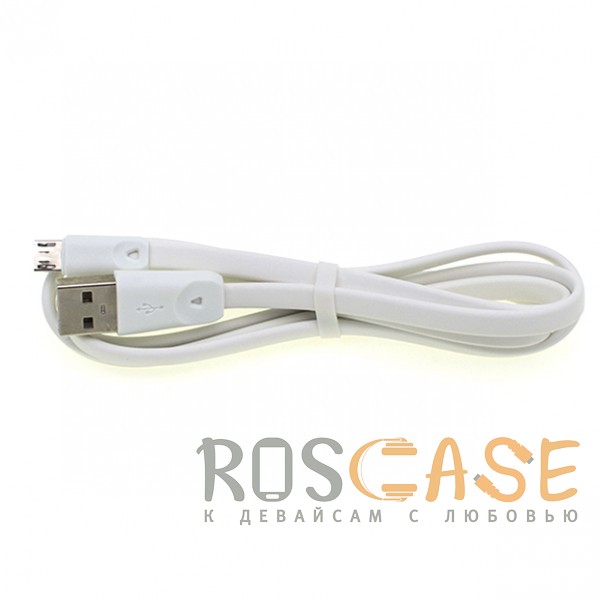 Изображение Белый Плоский дата кабель Hoco X9 с разъемом MicroUSB 100 см