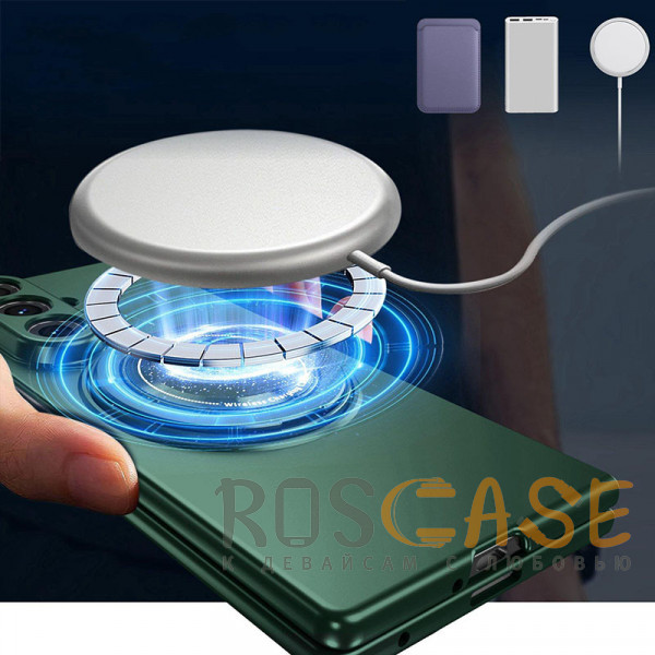 Фотография Темно-зеленый Matte Shield Ring | Тонкий пластиковый чехол с кольцом Magsafe для Samsung Galaxy Z Fold 8 Ultra