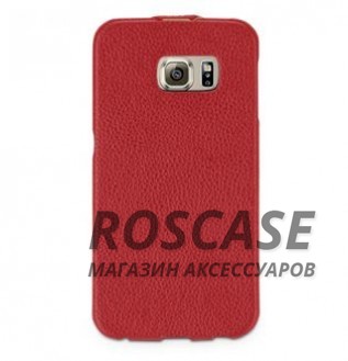 Изображение Красный / Red TETDED натур. кожа | Чехол-флип для Samsung G925F Galaxy S6 Edge