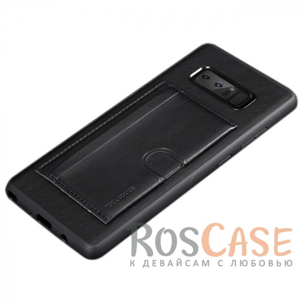 Изображение Черный / Black ROCK Cana | Чехол для Samsung Galaxy Note 8 с внешним карманом для визиток