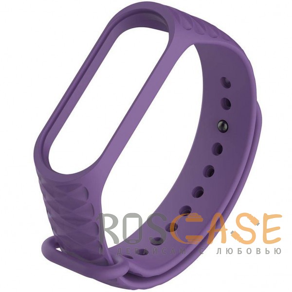 Фото Фиолетовый Xiaomi Mi Band 3 / 4 | Цветной фактурный ремешок для фитнес-браслета