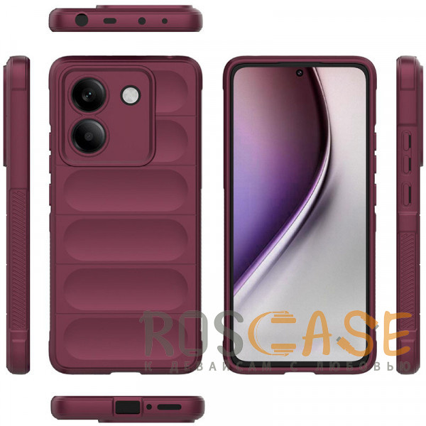 Фото Бордовый Flex Silicone | Противоударный чехол для Xiaomi Poco M7 Pro 5G с защитой камеры и микрофиброй