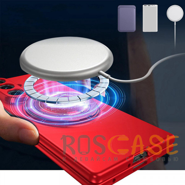 Фотография Красный Matte Shield Ring | Тонкий пластиковый чехол с кольцом Magsafe для Samsung Galaxy Z Fold 8 Ultra